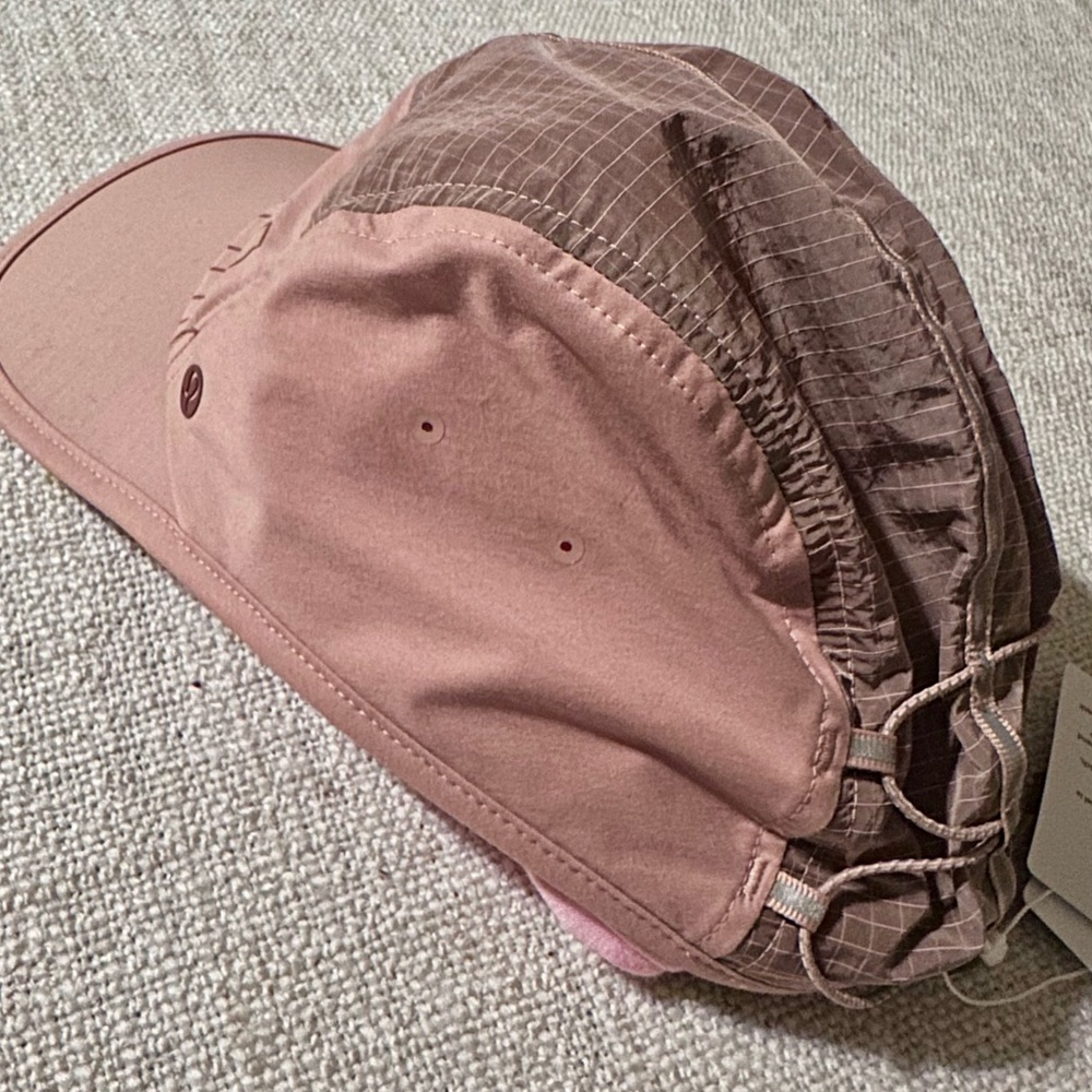 New LULULEMON Drawcord Hiking Cap Rose Pink Clay Hat Moisture Wicking Size S/M - Picture 6 of 16